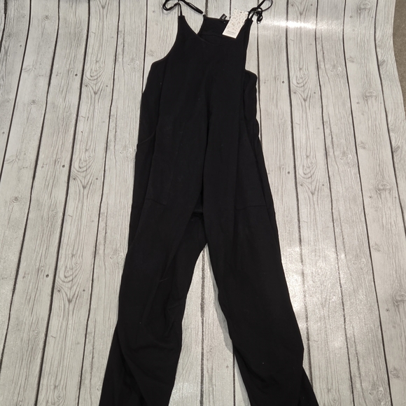 Automet Pants - NWT Black Racerback Spaghetti Strap Long Jumpsuit Womens L